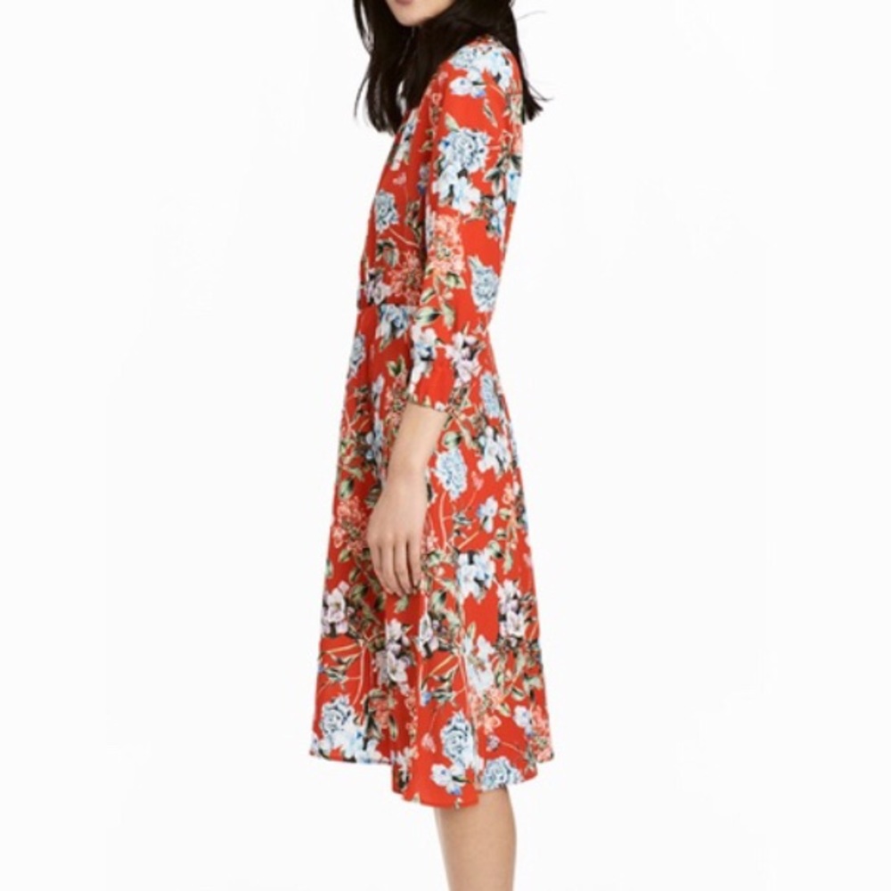 H&M Orange Floral Dress
